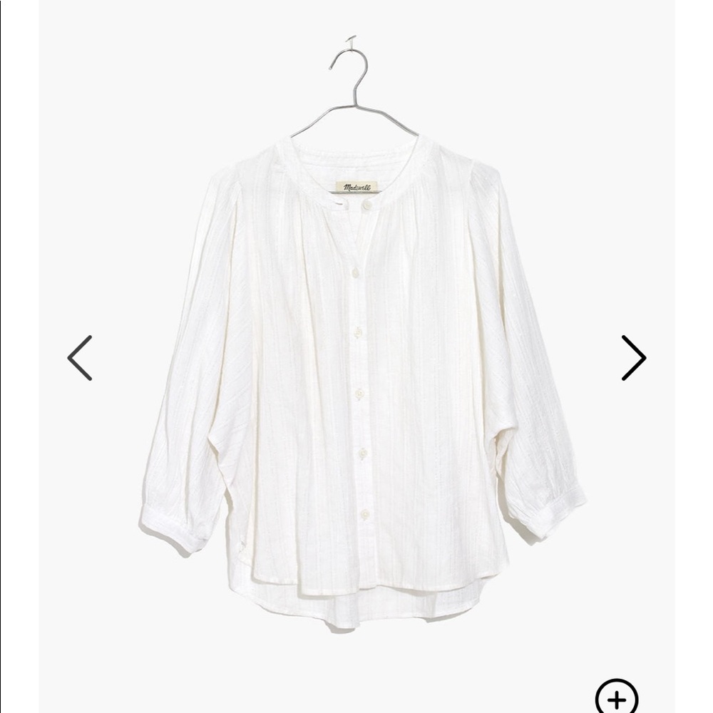 Madewell shimmer stripe peasant top
